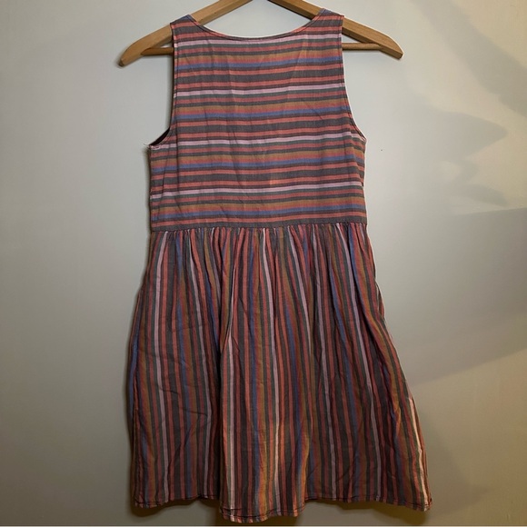 Madewell Scoopneck Tank Dress in Rainbow Stripe Size XS - Picture 10 of 16